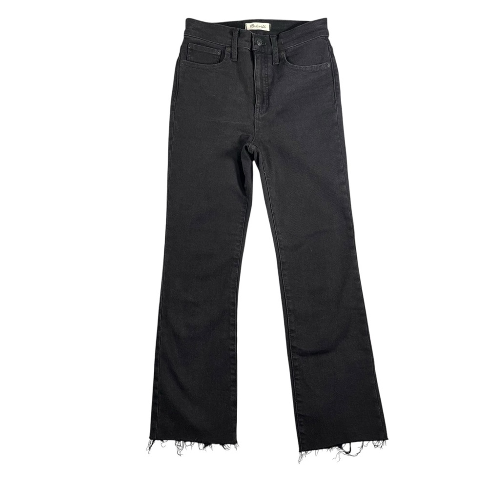 Madewell Women's Cali Demi-Boot Black‎ Jeans Raw Hem Size 26